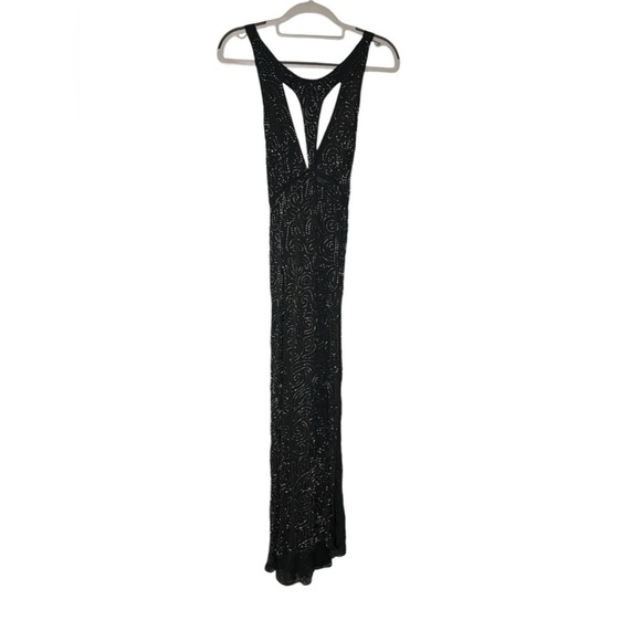 Free People black beaded sleeveless maxi dress - Picture 1 of 6